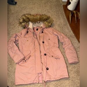Love Tree Blush Jacket with Faux Fur Lining